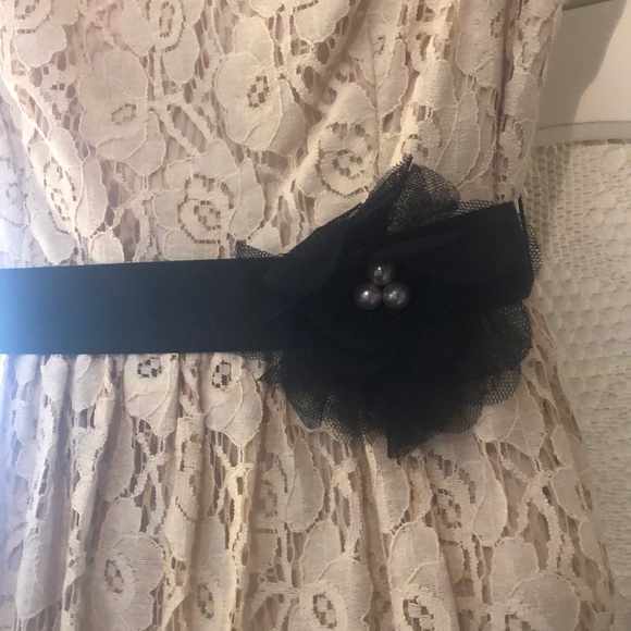 Formal Tan Fit and Flare Dress - Picture 2 of 4